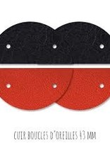 Les Georgette Cuir Les Georgettes Boucles d'oreilles  43 mm Corail/Marine métalisé