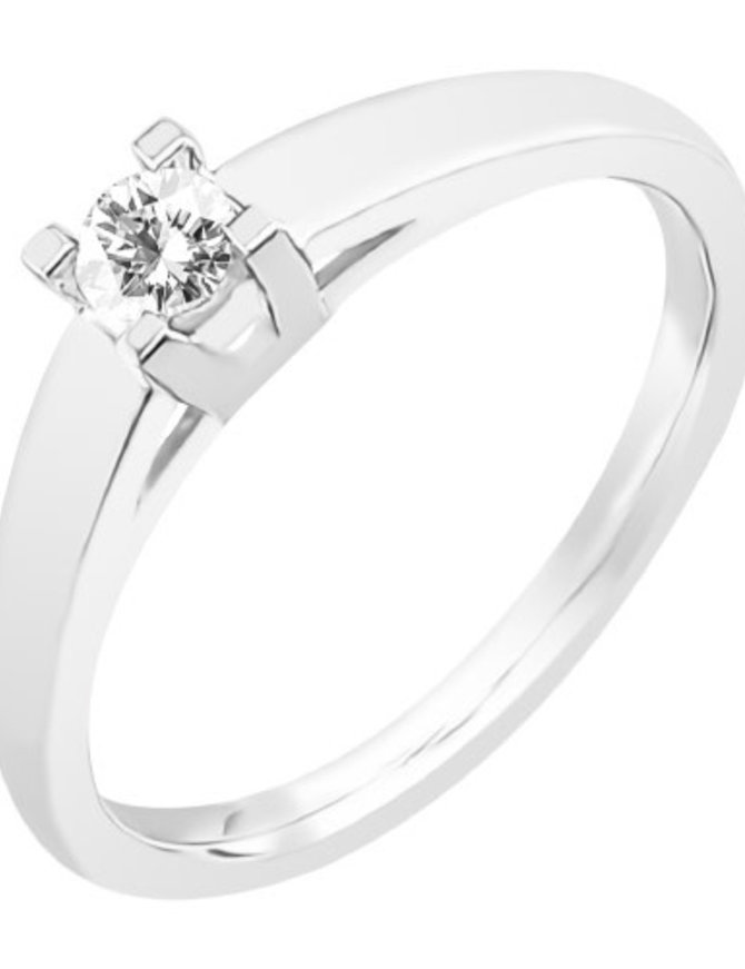 J&A  1970 Bague or blanc 1 DIA 0.16/H- 18KW2.57