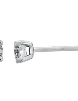 J&A  1970 Boucles d'Oreilles Or Blanc 18K +  2 Dia 0.11K