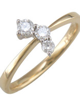 J&A  1970 Bague or jaune  3 DIA 0.26CT