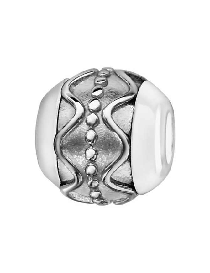 Thabora Charms boule céramique blanche  argent