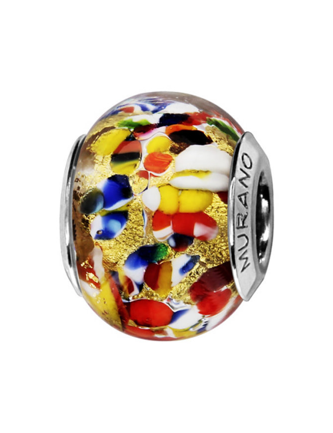 Thabora Charms coulissant argent Murano multicolore