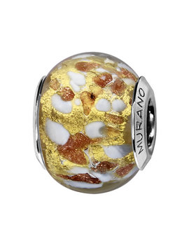 Thabora Charms coulissant argent Murano dore paillette