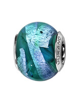 Thabora Charms coulissant argent Murano vert rainure bleu