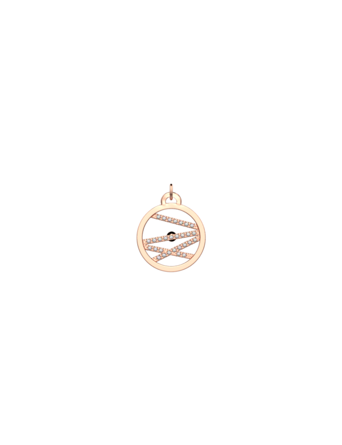 Les Georgette Pendentif Liens Rose Doré 16mm