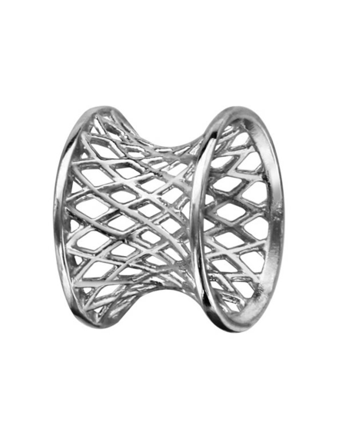 Thabora Charms coulissant séparateur forme diabolo motif cannage argent rhodié