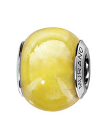 Thabora Charms coulissant argent rhodié Murano Jaune Nacré
