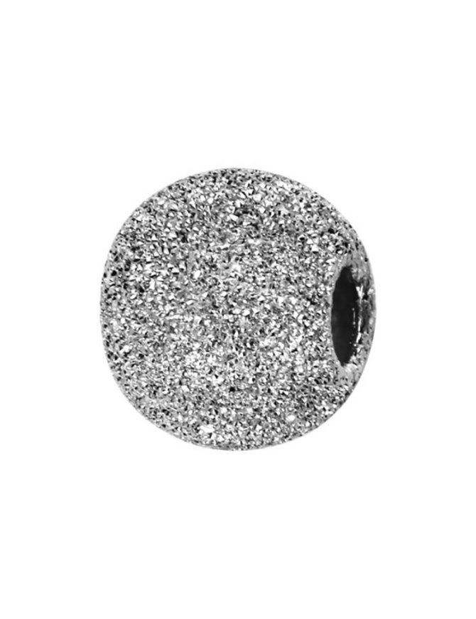 Thabora Charms coulissant argent rhodié boule pailleté 10X5mm (KIT2)