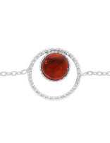 Thabora Bracelet argent rhodié 6 mm Ambre véritable 16 + 3 cm