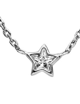 Thabora Collier Argent  Etoile Oxyde blanc  37 + 3 cm