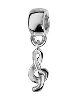 Thabora Charms coulissant argent rhodié suspendu Clef de sol