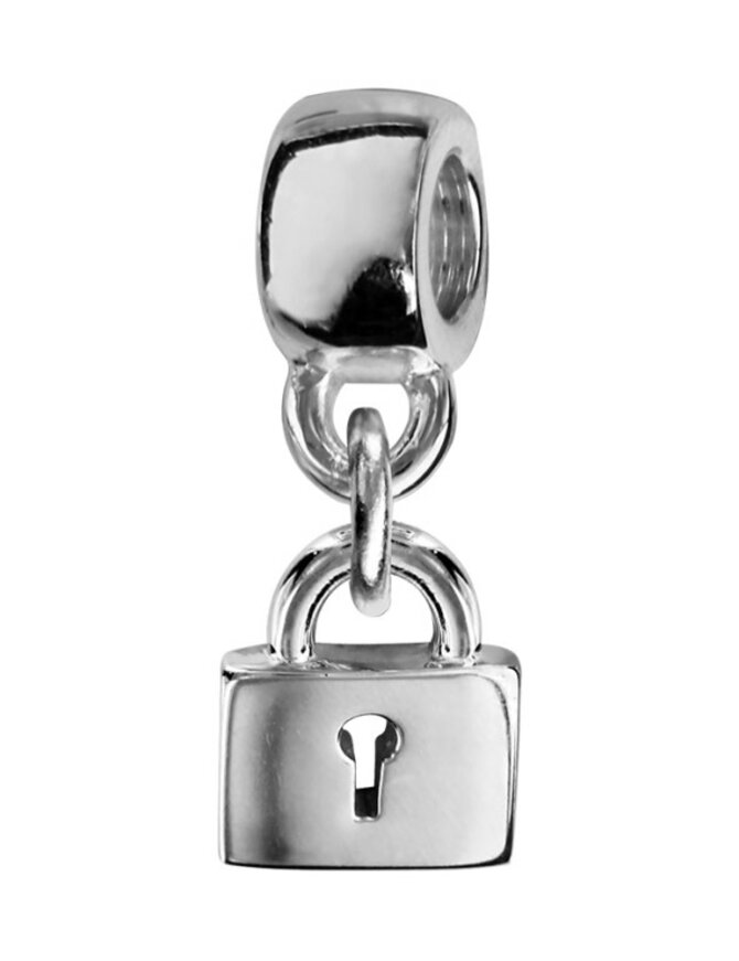 Thabora charms coulissant argent rhodié suspendu cadenas