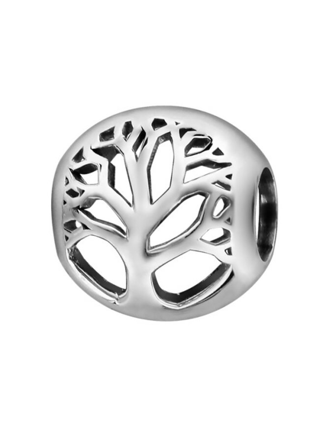 Thabora charms coulissant argent rhodié boule ajouré motif arbre de vie (KIT2)