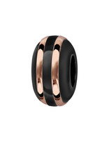 Thabora Charms séparateur céramique noire 2 filets argent et psd rose (KIT2)