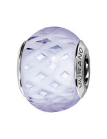 Thabora charms coulissant argent rhodié Murano bleu transparent