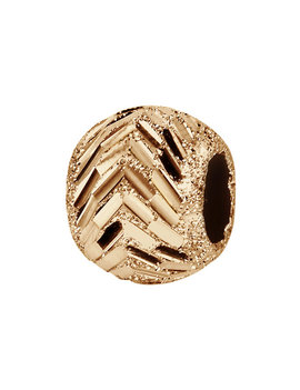 Thabora Charms coulissant pl or boule diamanté chevrons 10x5 mm (KIT8)