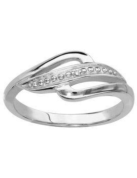 Thabora Bague argent rhodié motif volute 1 oxyde taille 50