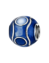 Thabora Charms coulissant argent rhodié zig zag résine bleue