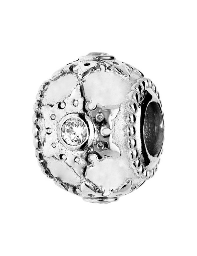 Thabora Charms coulissant argent rhodié 1 pierre topaze blanche véritable