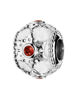 Thabora Charms coulissant argent rhodié 1 pierre Grenat  véritable