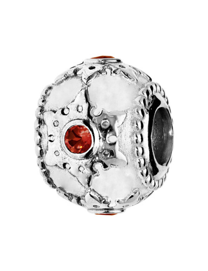 Thabora Charms coulissant argent rhodié 1 pierre Grenat  véritable