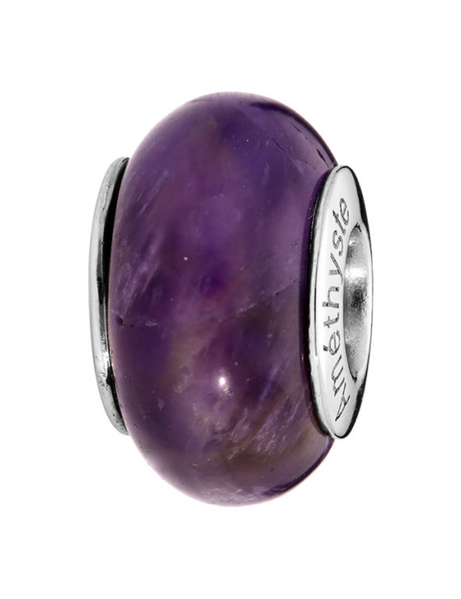 Thabora Charms coulissant argent rhodié pierre naturelle améthyste