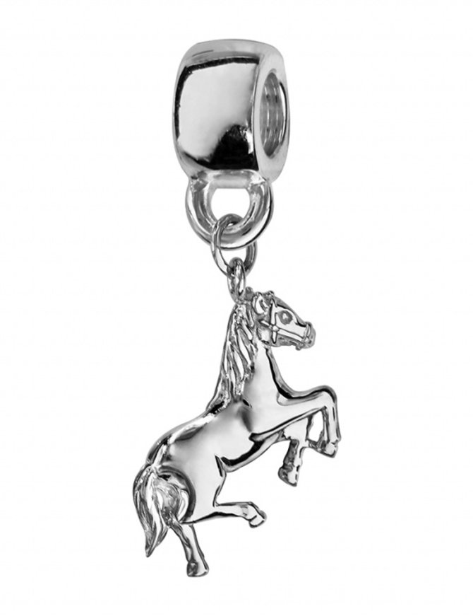 Thabora Charms coulissant "cheval cabre" argent rhodié (KIT5)