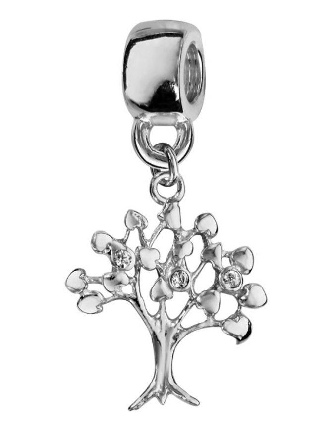 Thabora Charms coulissant argent rhodié suspendu arbre de vie empierres
