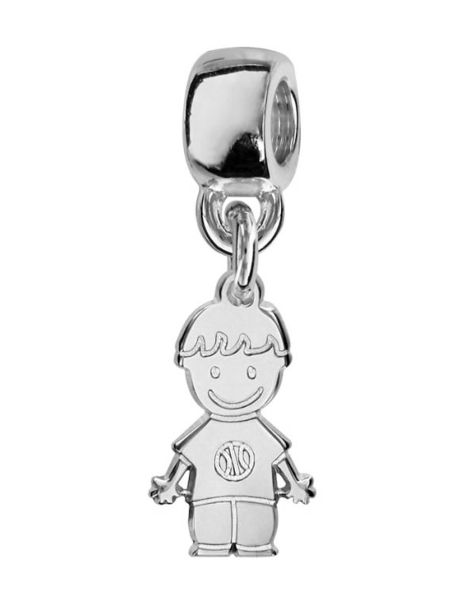 Thabora Charms coulissant argent rhodié suspendu garçon