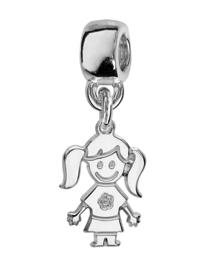 Thabora Charms coulissant argent rhodié suspendu fille