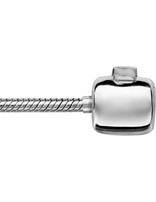 Thabora Bracelet argent rhodié chaine tube serpent pour coulissant 18 cm fermoir prestige
