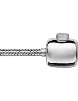 Thabora Bracelet argent rhodié chaine tube serpent pour coulissant 18 cm fermoir prestige