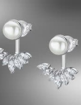 Lotus Silver Boucles d'oreilles Lotus argent Blé + perle