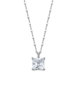 Lotus Silver Collier en  Argent et pendentif "solitaire"