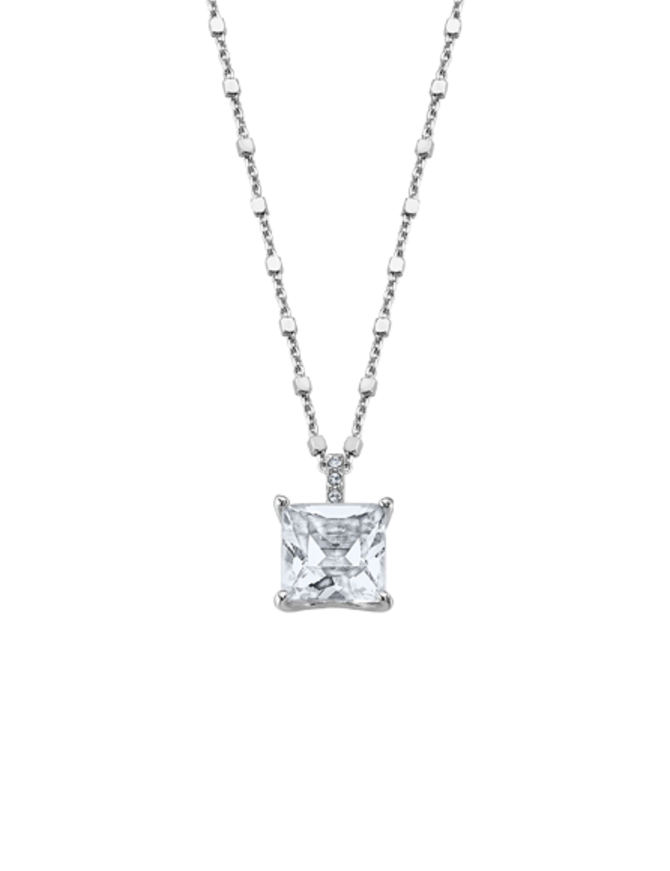 Lotus Silver Collier en  Argent et pendentif "solitaire"