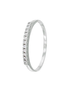 Bague or blanc 18 ct serti zirconium 56