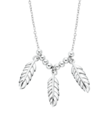 Lotus Silver Collier Plume Argent Rhodié