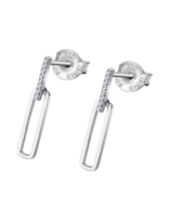 Lotus Silver Boucles d'Oreilles Argent rectangulaire