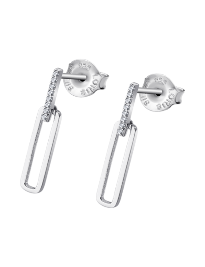 Lotus Silver Boucles d'Oreilles Argent rectangulaire