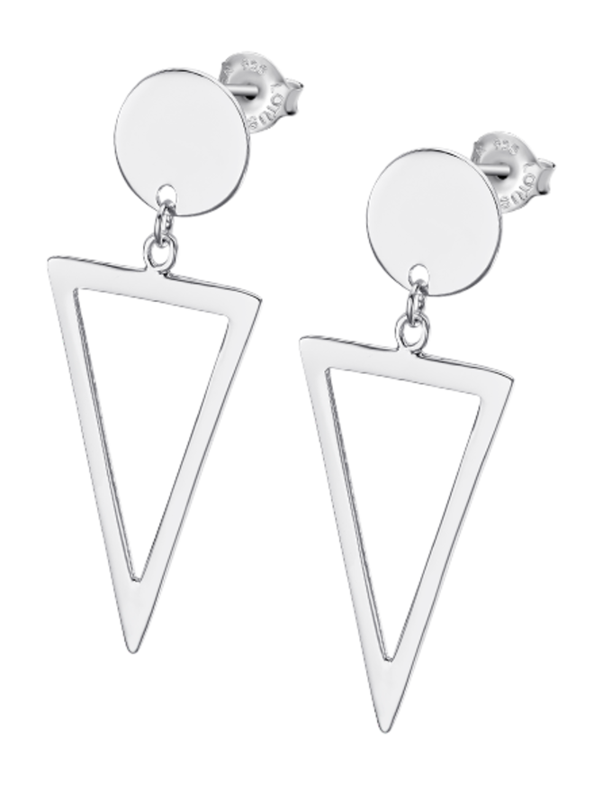 Lotus Silver Boucles d'Oreilles Argent Triangle