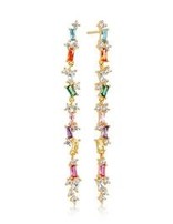 Sif Jakobs Boucles d'Oreilles Pendante Argent Doré Multicolor