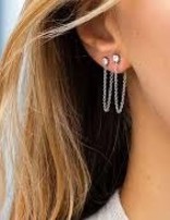 Sif Jakobs Boucle d'oreille Argent avec chainette arrière