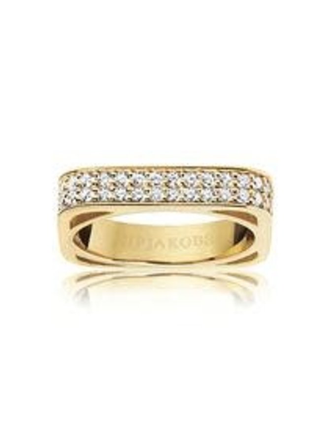 Sif Jakobs Bague Carré Sif Jacobs Argent Plaqué Or 18K T54