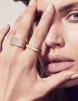 Sif Jakobs Bague Carré Sif Jacobs Argent Plaqué Or 18K T54