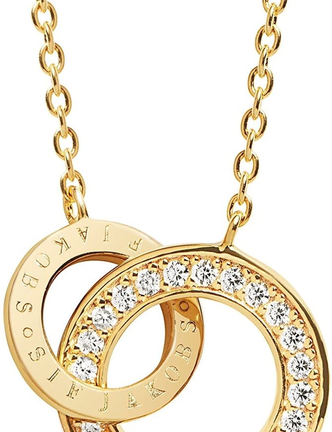 Sif Jakobs Collier Argent Plaqué Or 18K anneaux entrelacés
