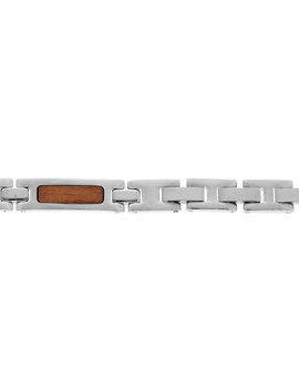 Thabora Bracelet acier et bois homme