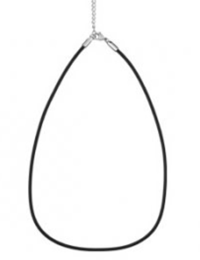 Thabora Collier Caoutchouc Fermoir Mousqueton Acier 43+4cm