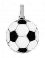 Thabora Pendentif Ballon Acier + Résine noir et Blanche