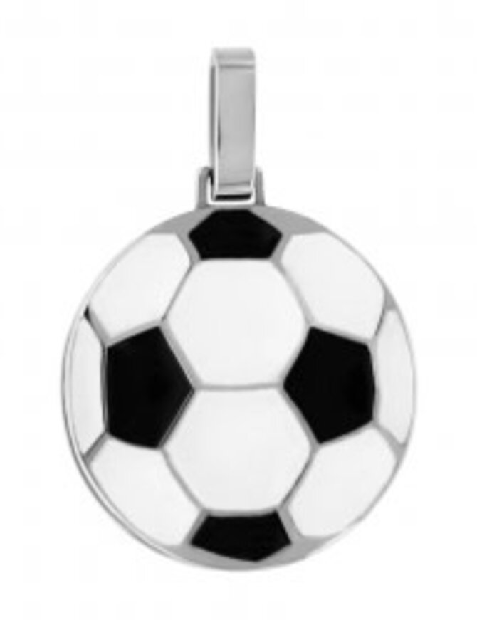 Thabora Pendentif Ballon Acier + Résine noir et Blanche