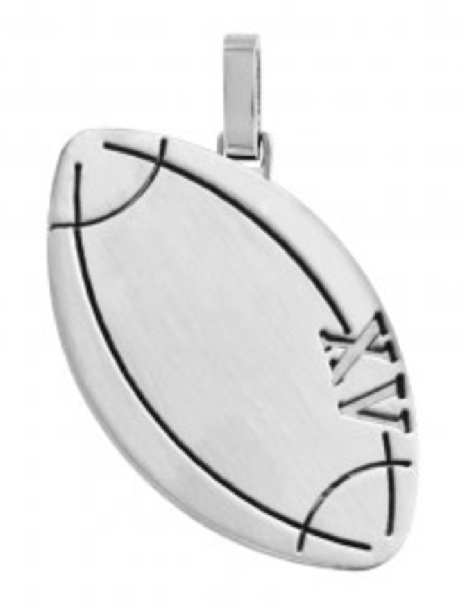 Thabora Pendentif Ballon Rugby Acier